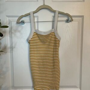 Striped Yellow and White Tank Top